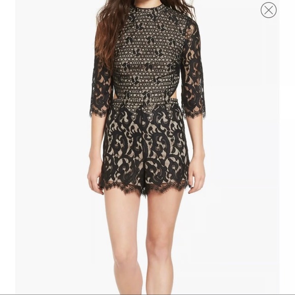 Black Lace Romper - Picture 1 of 4